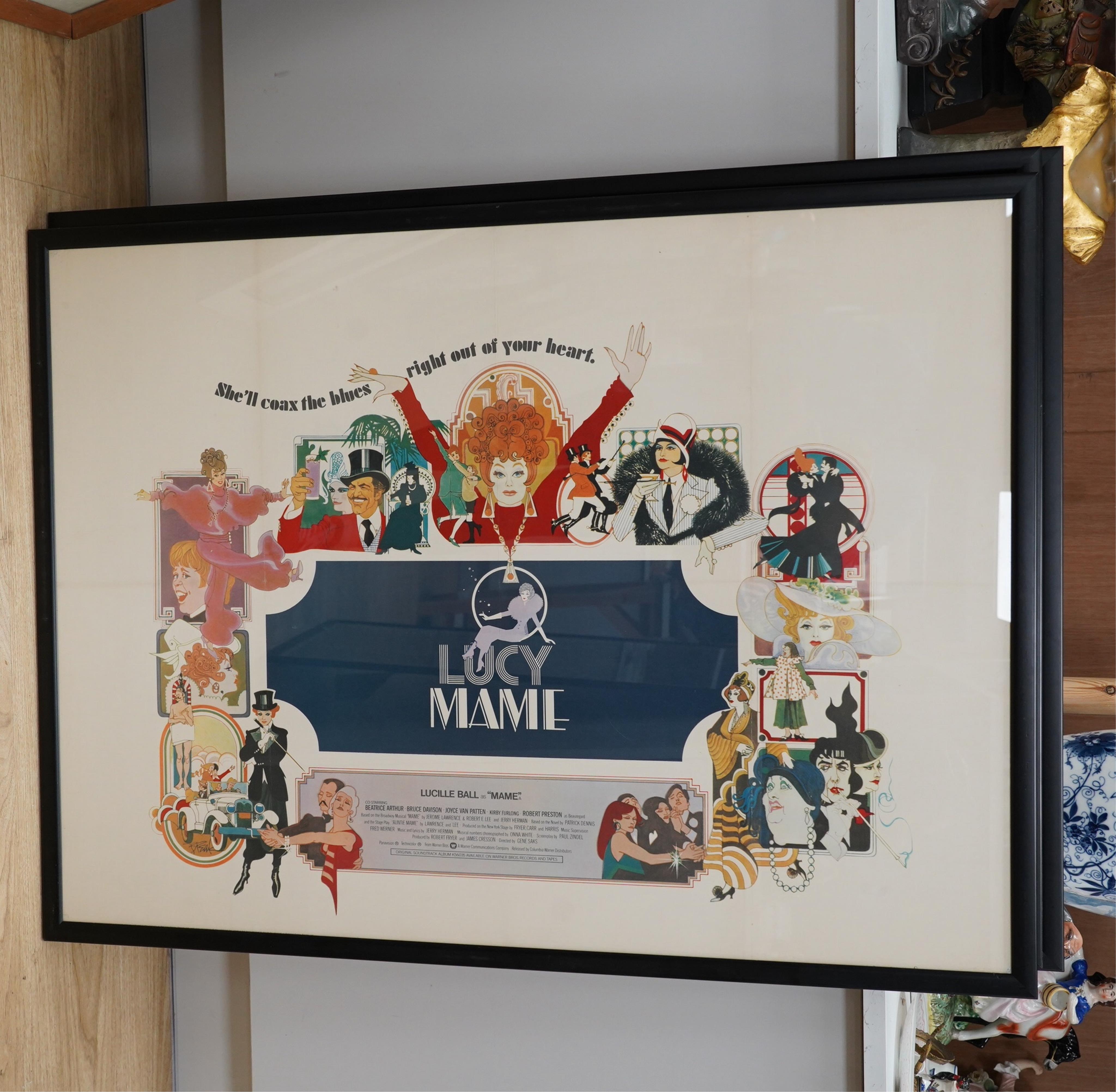 Four framed vintage film posters including ‘Oh! What a Lovely War’ printed in England by Lonsdale & Bartholomew and one reproduction, largest 75cm x 100cm. Condition - fair